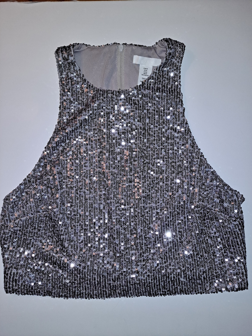H&M Silver Sequin Crop Top